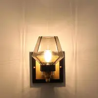 Hallway Retro Smoky Glass lampshade Wall Lamp night lamp American  Living Room  grey glass led Wall sconce indoor home lighting