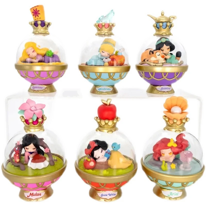 

Princess Series Crystal Ball Action Figure Ariel Mulan Rapunzel Cinderella Belle Delicate Lovely Ornament Toys Birthday Gifts