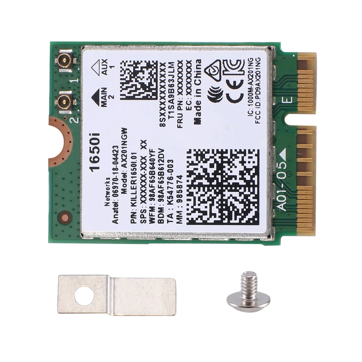 

1650I AC AX201NGW WiFi Card WiFi6 Dual Band Wireless Card 802.11AX/A/B/G/N BT 5.0 Laptop for Windows 10