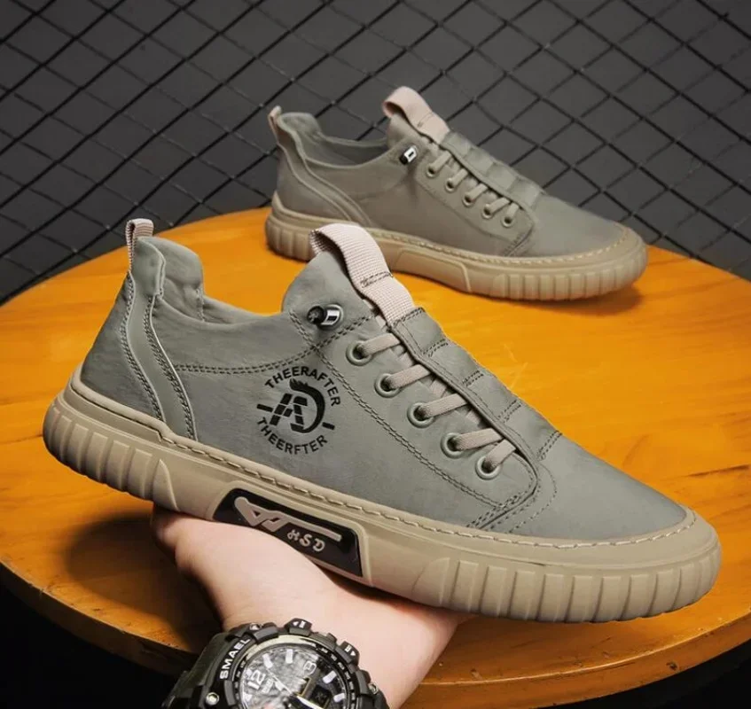 Туфли мужские из вискозы дышащие холщовые кроссовки без шнуровки повседневная