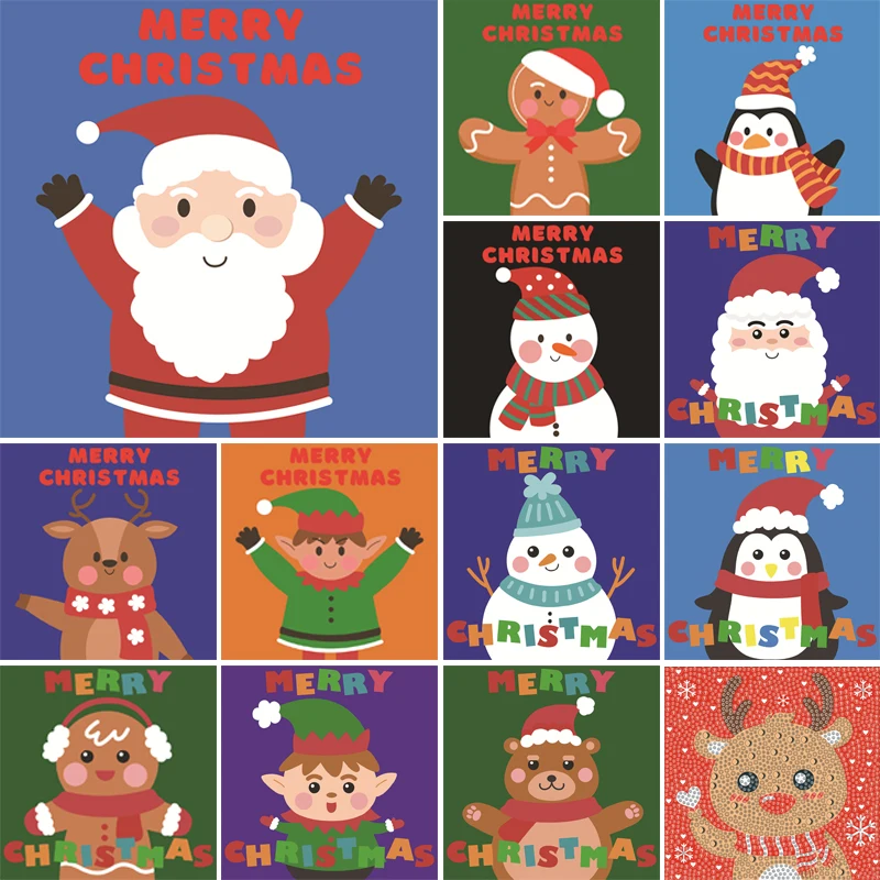 

Набор для алмазной живописи «сделай сам», алмазная живопись для детей, 5D, с Санта Клаусом, Счастливого Рождества, подарок на Рождество для мальчиков и девочек