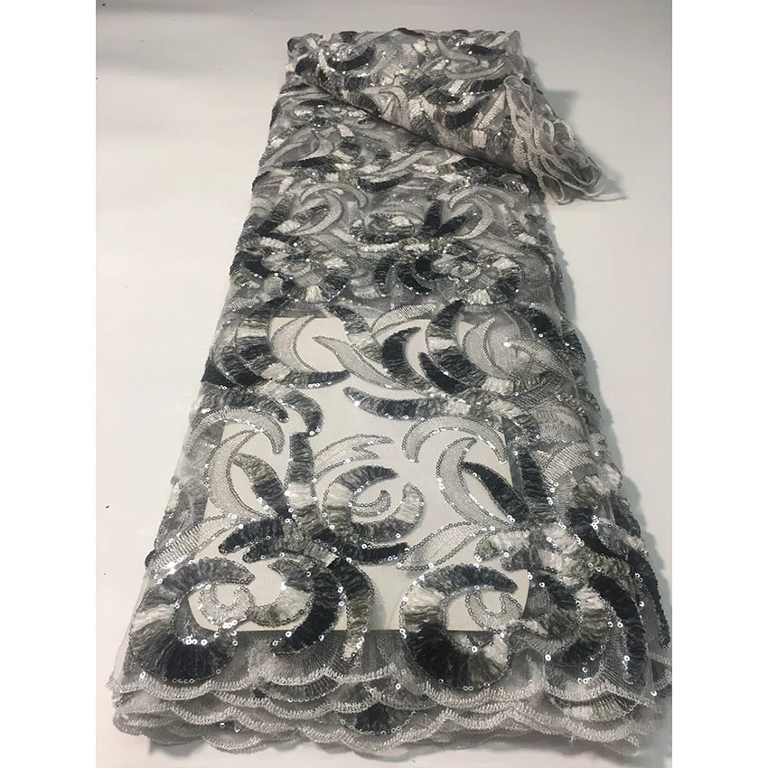 

Удобная свадебная ткань с французскими сетчатыми бусинами и блестками из Анкары, Высококачественная нигерийская Тюлевая вечерние жевная т...