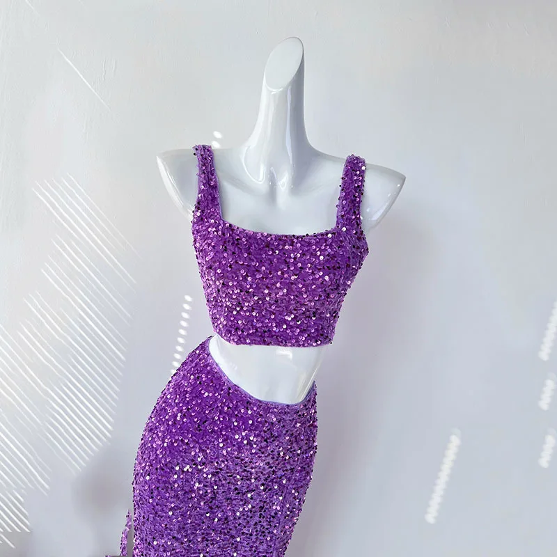 ЛWAIXS сексуальный топ и юбка из полиэстера