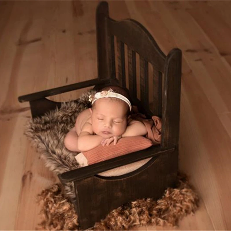 Newborn Photography Props Wooden Small Chair Baby Bed Hundred Days Photo Studio Photo Retro Photo Studio Photography Accessories