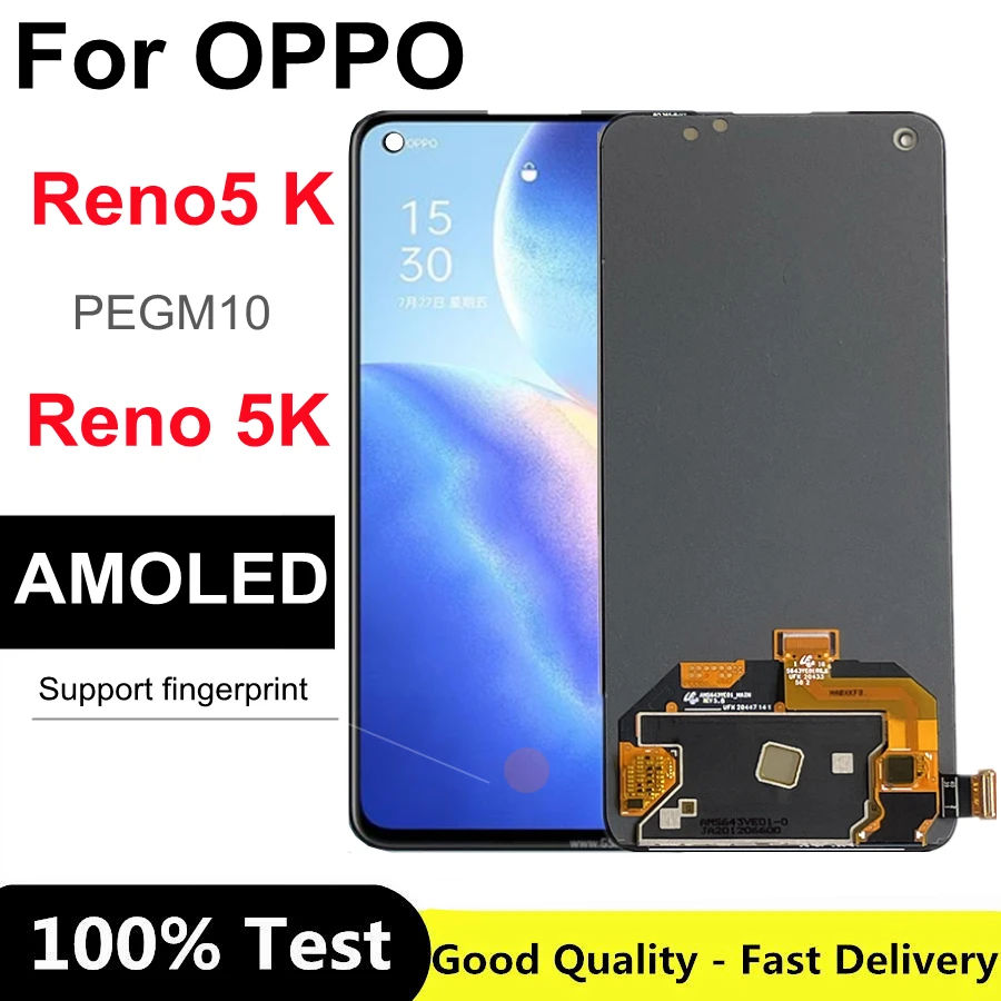 

ЖК-дисплей 6,43 дюйма AMOLED для Oppo Reno5 K PEGM10, фотодисплей для OPPO Reno5 K Reno 5 K LCD