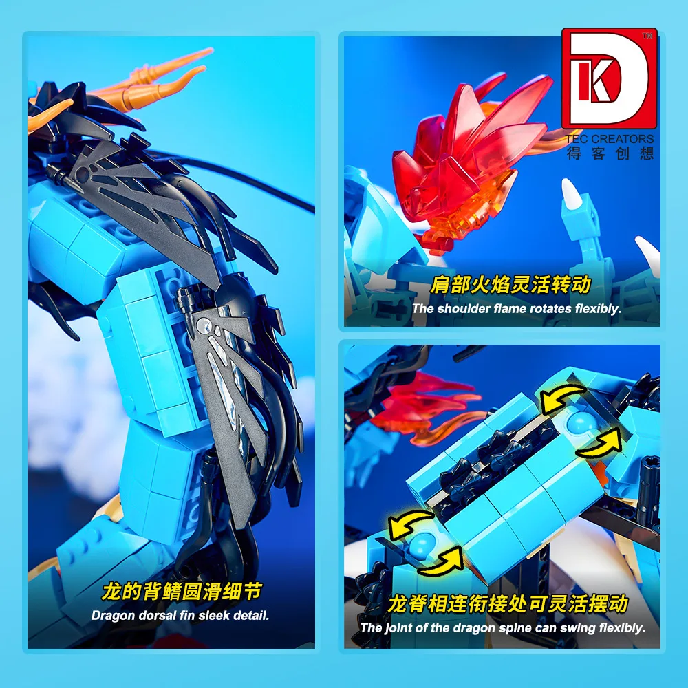 Конструктор Kaido Голубой дракон цельный кубик аниме модель MOC в сборе 3d-фигурки