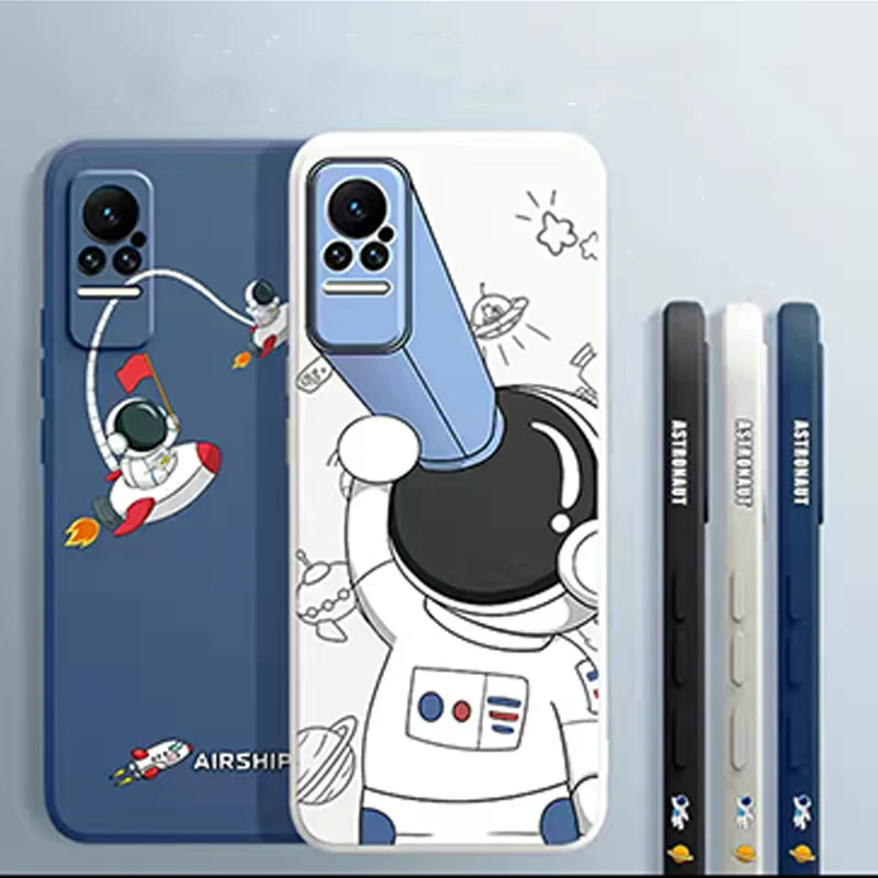 

For Xiaomi Civi 1S Case Astronaut Square Liquid Silicone Phone Case For Xiaomi Civi 1S 5G Funda Soft Cover on Civi1S 1 S Cases