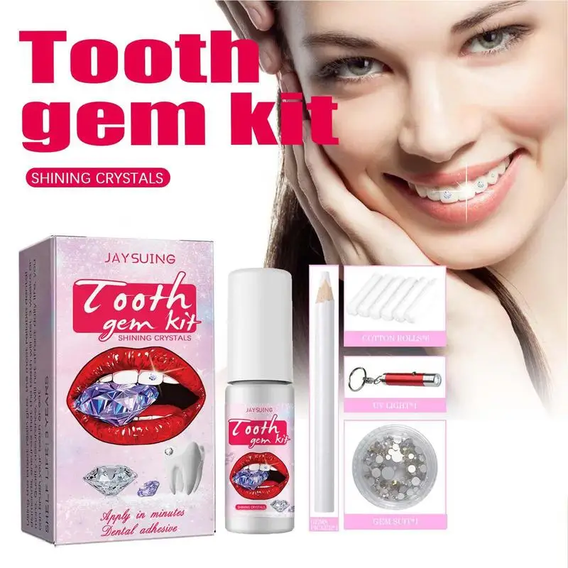 

Tooth Gem Kit Fashionable Removable Tooth Ornament Firm Reliable Clear Precious Stone DIY Crystal Tooth Jewelry For Bright Smile