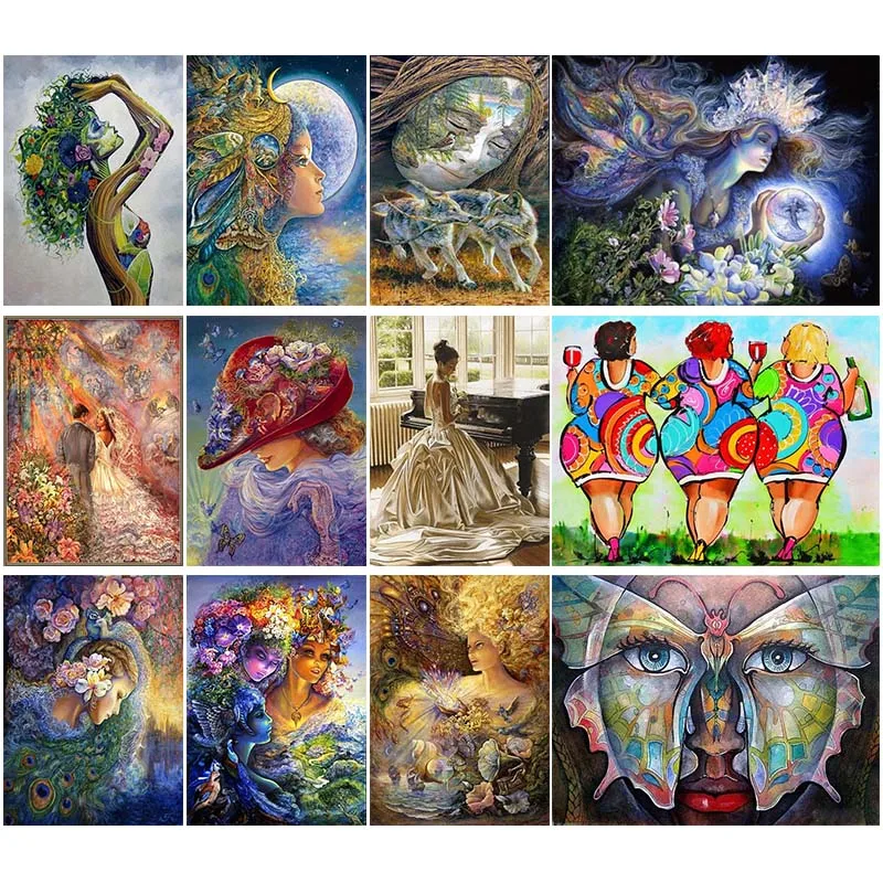 

5D DIY Girl Diamond Painting Goddess Elf Beauty Fairy Full Round Drills Wedding Embroidery Mosaic Picture Rhinestones Decor Gift