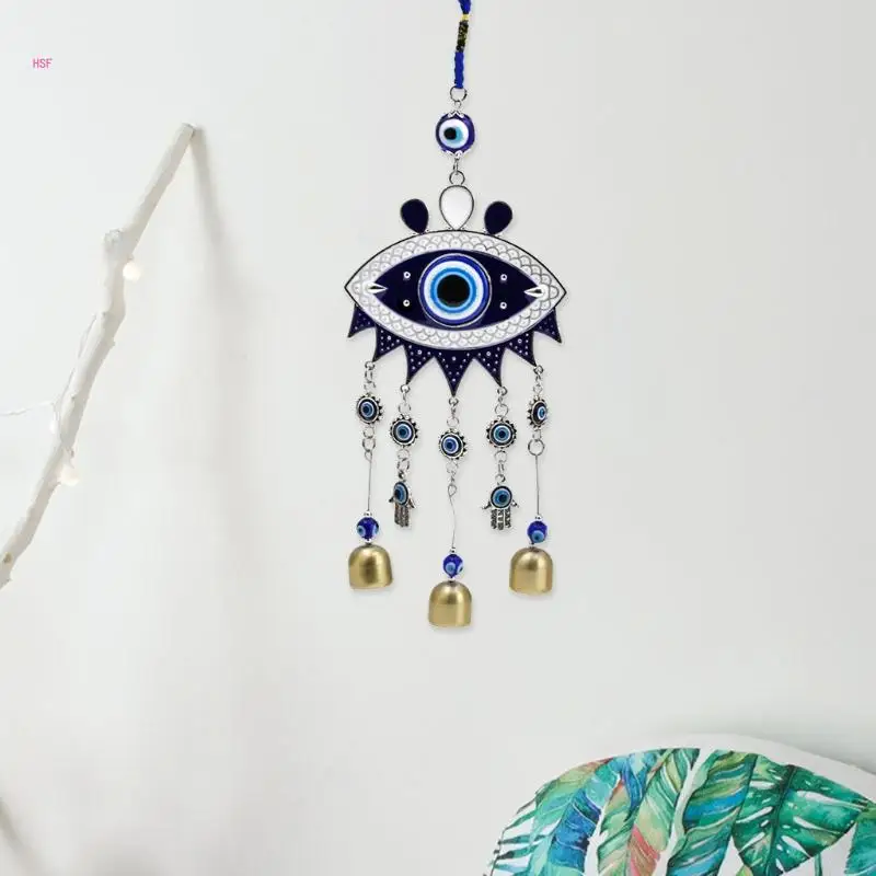 

Ретро синие злые глаза колокольчики ветра подвеска ручной работы домашний сад подвесные украшения украшения