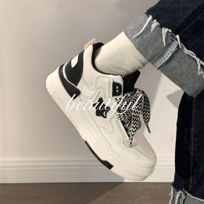 QWEEK 2023 Casual Canvas Platform Korean Khaki Black Women's Sneakers Lolita Sports Shoes Tennis Flat Vulcanize Running Fashion