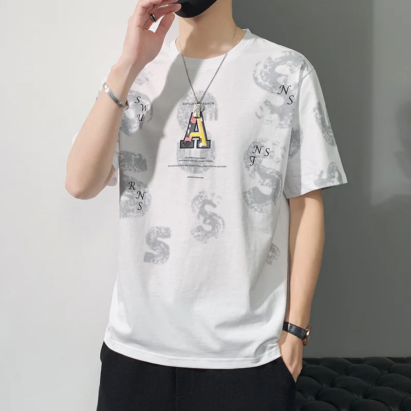 

Fashion Classic Tops Graphic T-Shirts Letter A Print O-Neck Y2K Vintage High Quality Luxury Brand T-Shirts 90s Clothes Vintage
