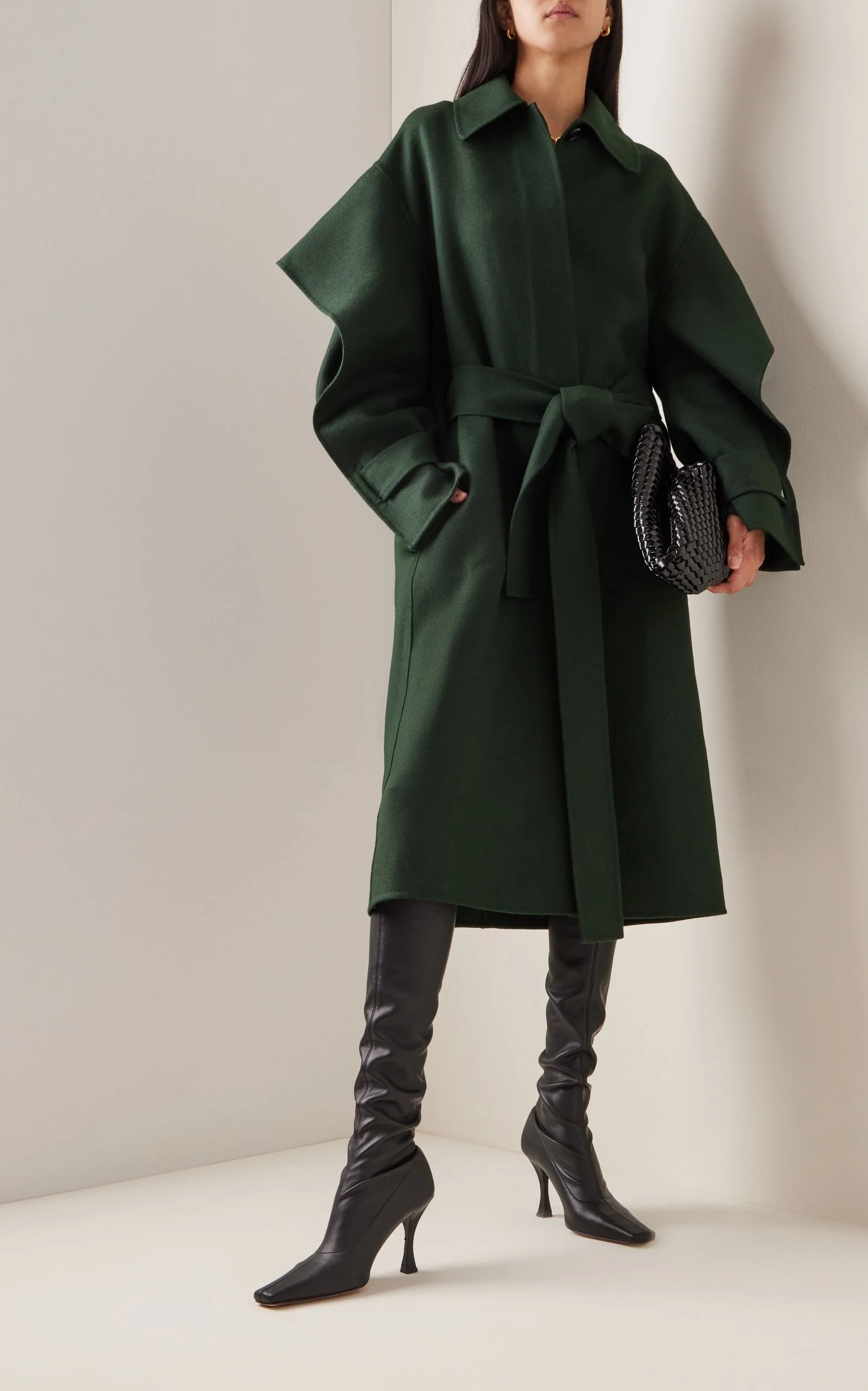 

Новое Женское шерстяное пальто на осень и зиму, кружевной кардиган с оборками, пальто, дизайнерское уличное модное женское длинное пальто, п...