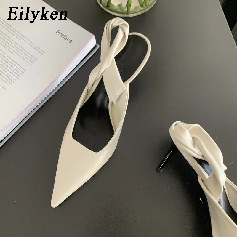 

Eilyken/Новый дизайн; Женские туфли-лодочки с закрытым носком; Босоножки с ремешком на пятке с острым носком; Элегантные офисные туфли на тонком высоком каблуке