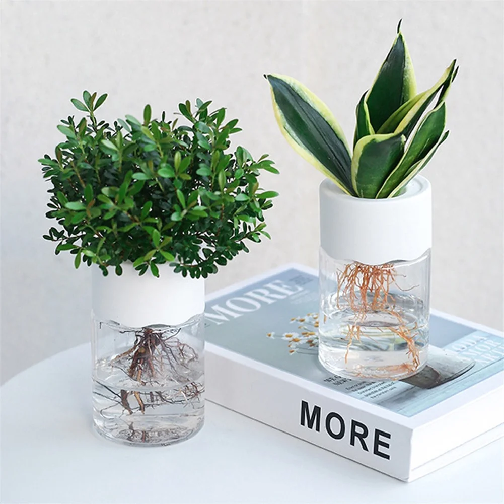 Hydroponic Pot Water Planting Vase Plastic Pot For Plant Container Aquaponic Planter Home Desk Officer Decor Flowerpot