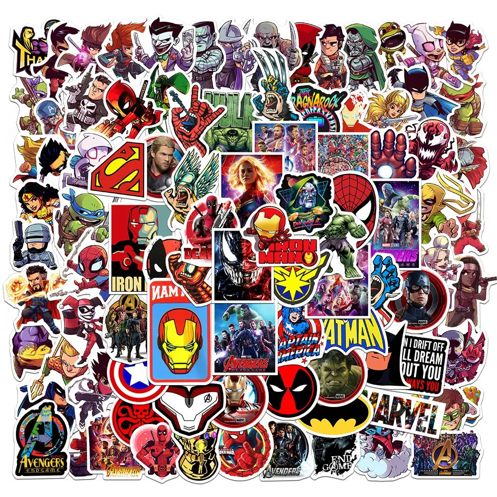 10/50/100pcs Disney Marvel The Avengers Stickers Classic Anime Laptop Luggage Skateboard Waterproof Superhero Sticker Kids Toys