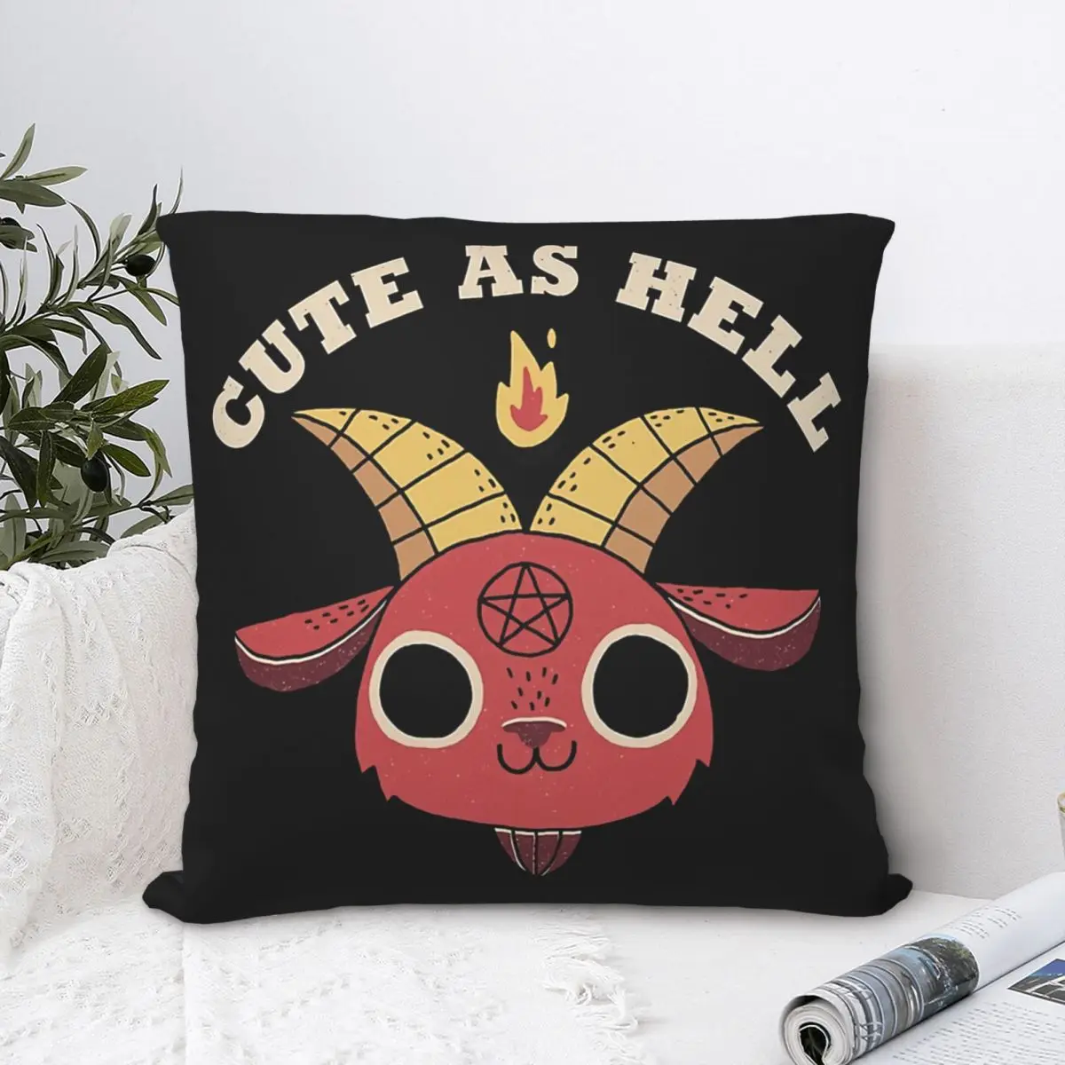 

Симпатичный чехол для диванной подушки с изображением Ада дьявола, Короткие наволочки для домашнего дивана, стула, декоративный рюкзак