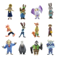 12pcs disney pixar zootopia zootropolis toy action figure judy hopps nick wilde fox rabbit anime cosplay toy for children gift