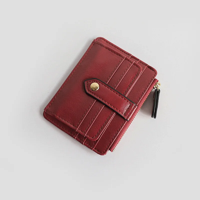 Small Coin Earphone Storage Passport Cover New Short Card  Zipper  Card Holder Luxury  Minimalist Wallet