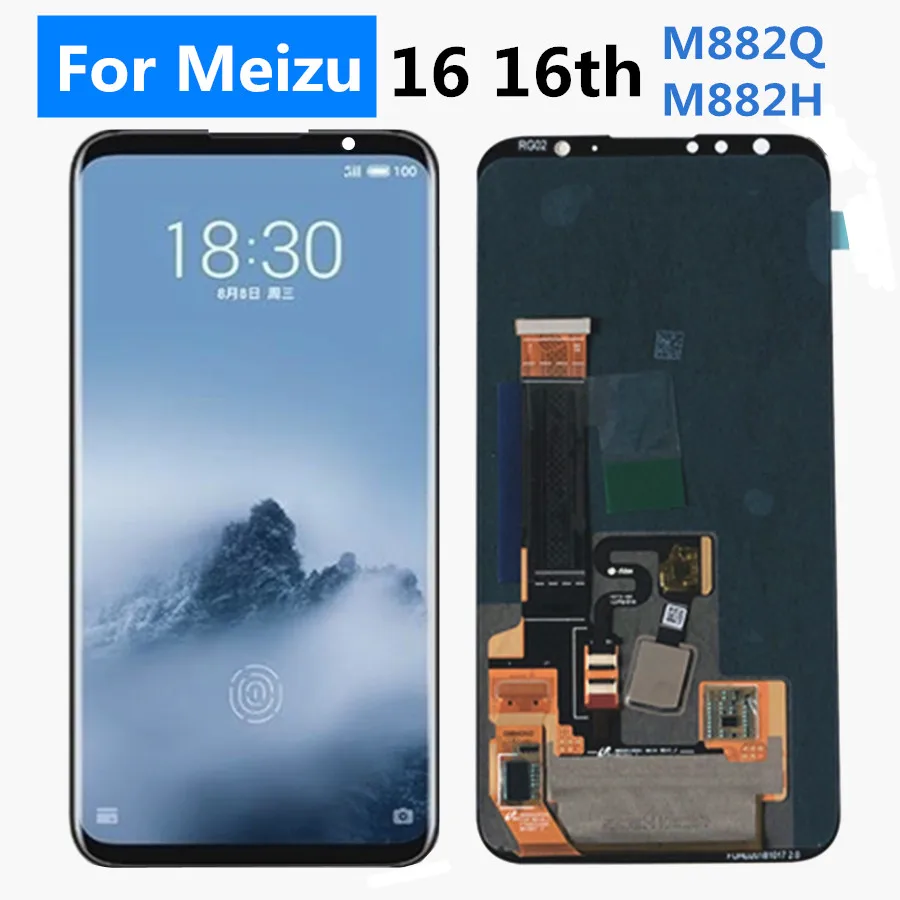 

ЖК-дисплей 6,0 дюйма Super AMOLED для Meizu 16 M882Q, сенсорная панель, дигитайзер в сборе для Meizu 16th M882H LCD