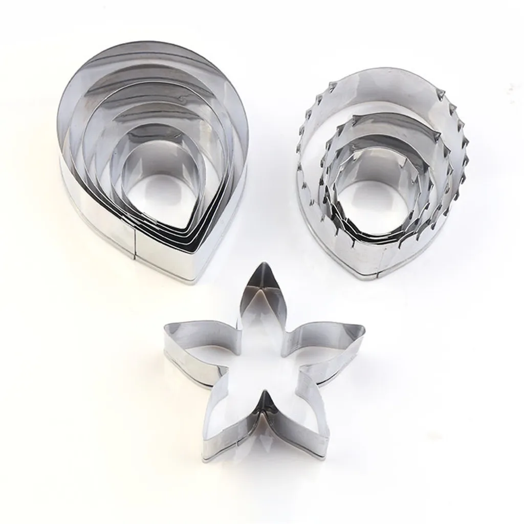 

10PCS Stainless Steel Rose Cookies Mold Cake Frame Sugarcraft kitchen Accessories Baking Cutter Decorating