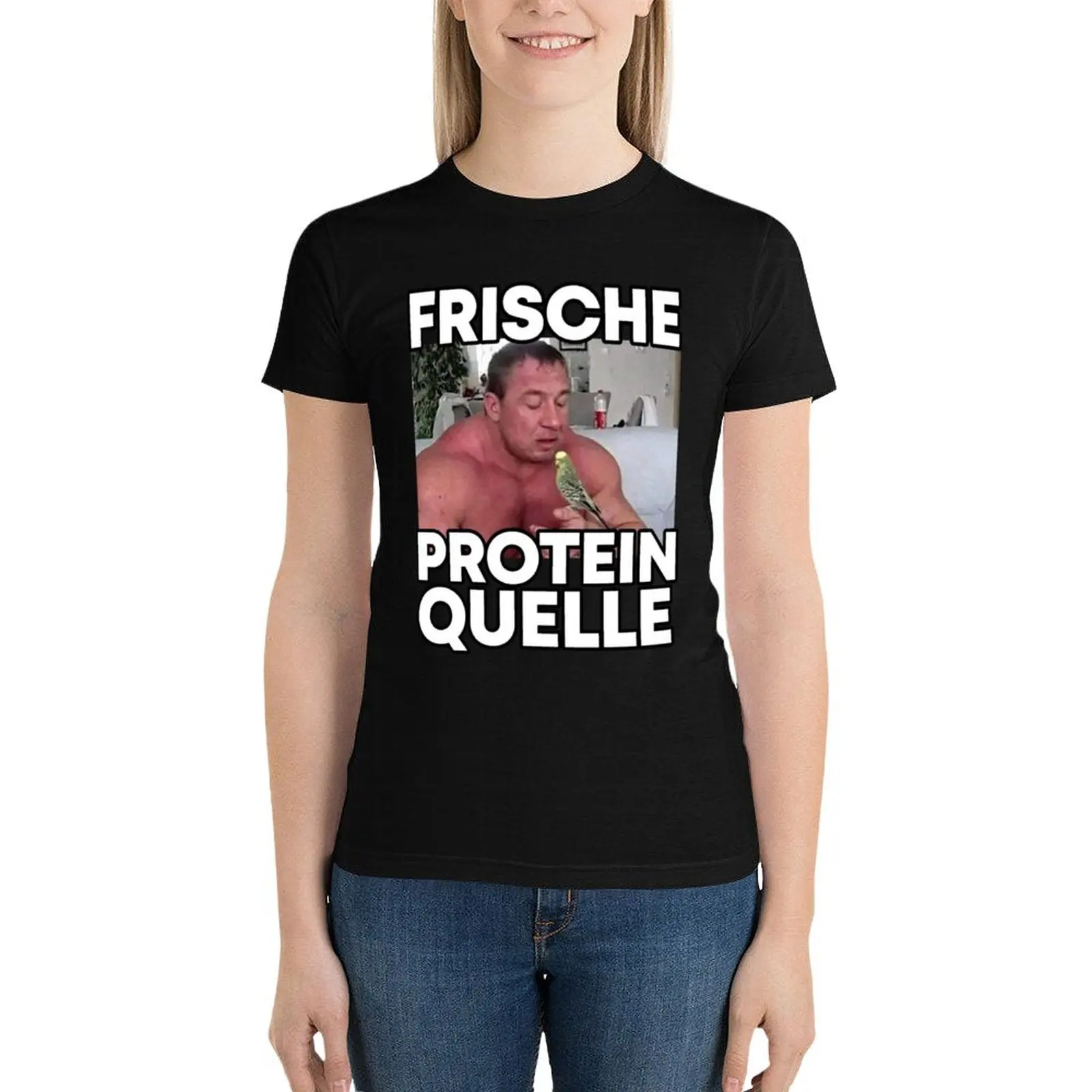Изящная женская футболка с рисунком Markus Ruhl Meme Frische Protein какие