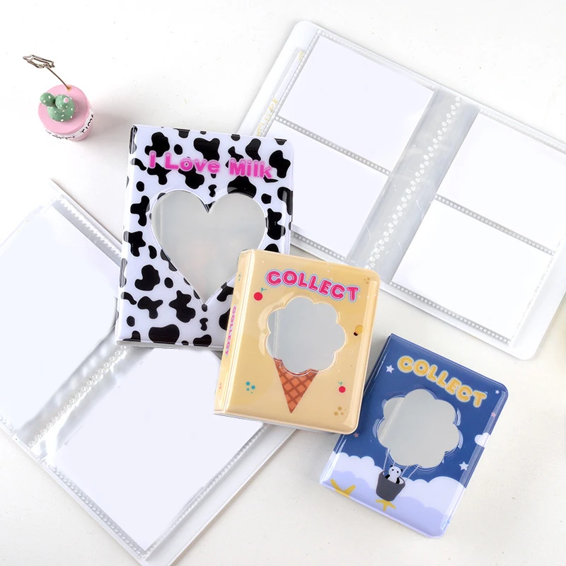 

Korea 3 Inch 36 Pockets Photo Album Mini Instax Polaroid Album PP Photocard Holder Hollow Heart Love Cute Plug-in Card Holder