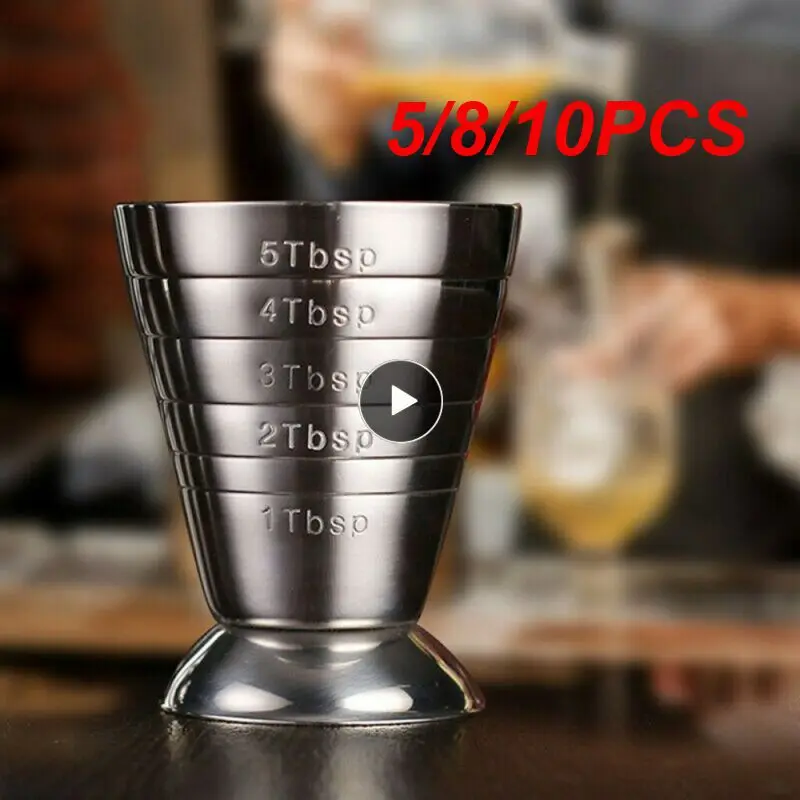 

5/8/10PCS Universal Ounce Cup Stainless Steel Cocktail Glass 304 Graduated Measuring Ring Measuring Cup