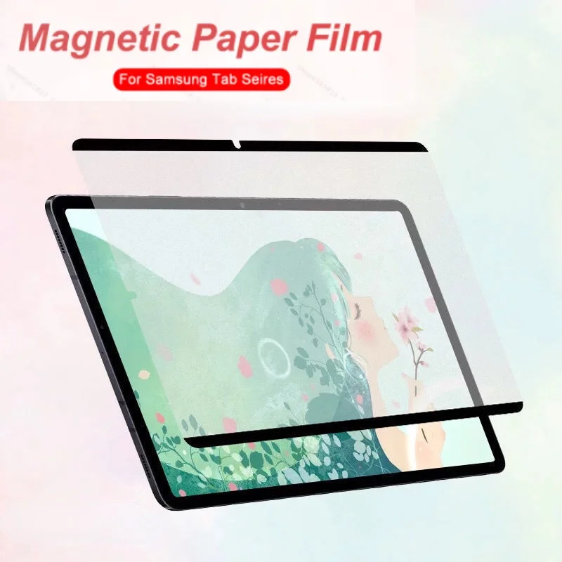 

For Samsung Galaxy Tab Tab S9 FE+/S8 Plus 12.4 Magnetic Paperlike Film S8+ S7+ S7 FE 11'' S6 Lite A8 10.5Removable Matte Film