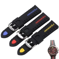 high quality silicone strap suitable for ferrari 0830138 0830163 sports rubber strap mens waterproof and sweat proof 24mm