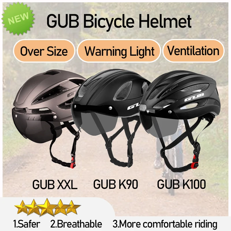 

GUB MTB очки велосипедный шлем с подсветкой интегрально-литый дорожный велосипедный шлем 57-65 L- XXL большой размер безопасный для взрослых мужчин Casco Ciclismo