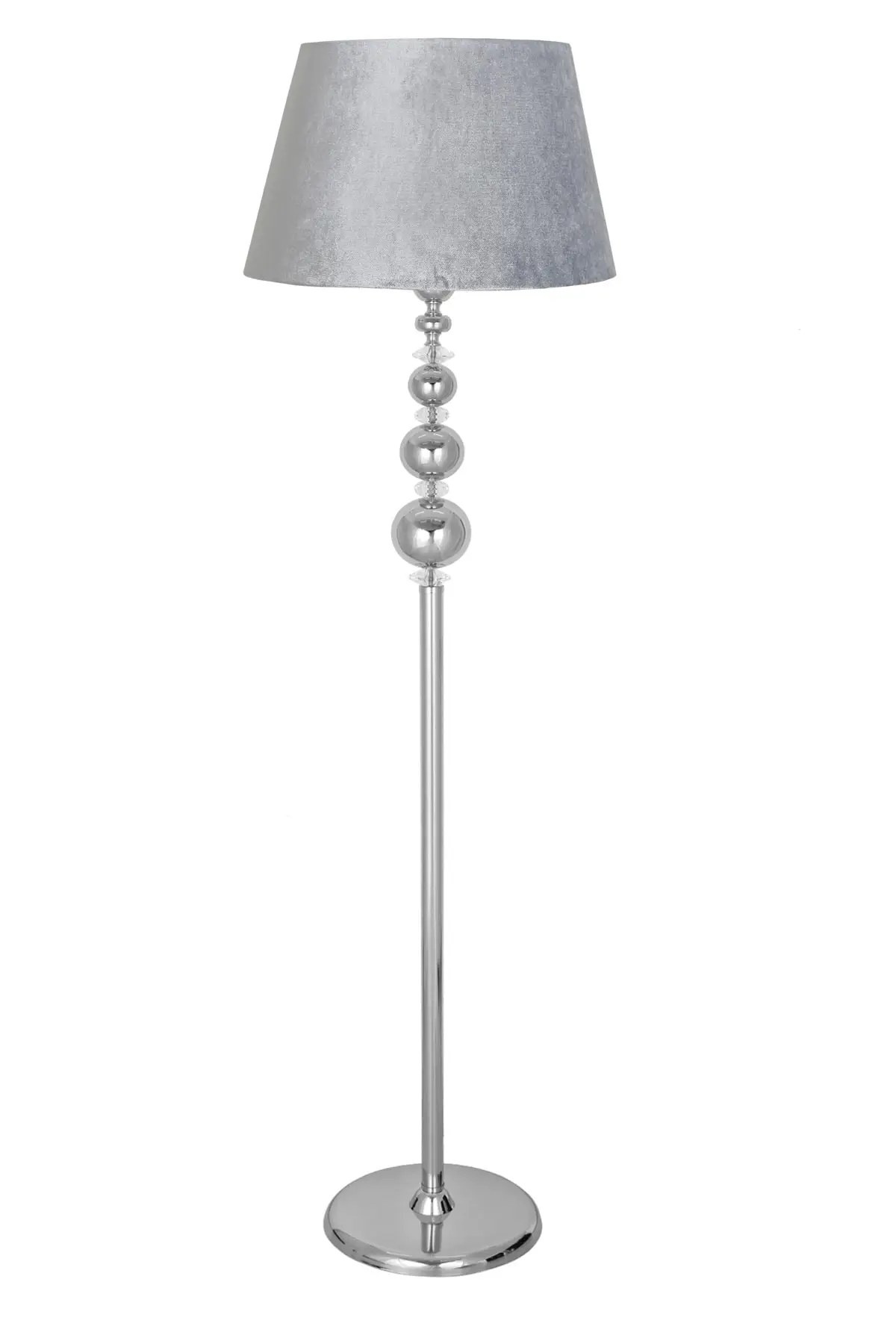

Хрустальный камень конечный шар хромированный металлический напольный светильник-бархатный серый
