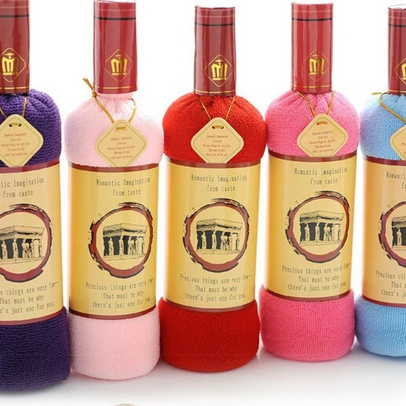 

Wholesale or resell Red wine towel cake mother day gift send mom dad send promotional 100% ultrafine fiber