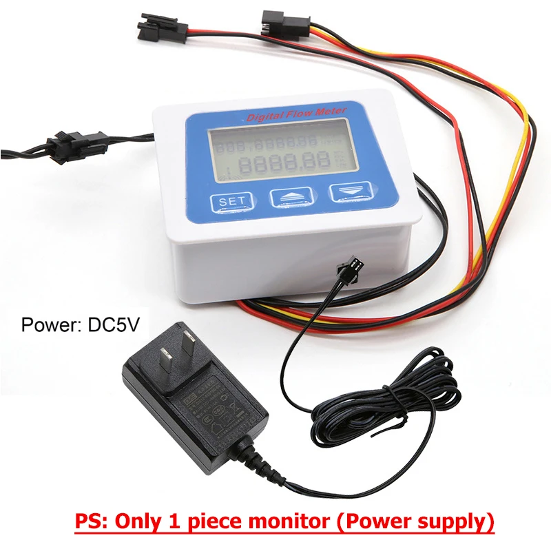 Умный цифровой расходомер воды, набор ЖК-мониторов расхода, линейный электронный датчик расхода с дисплеем температуры G1 G1/2 G3/4