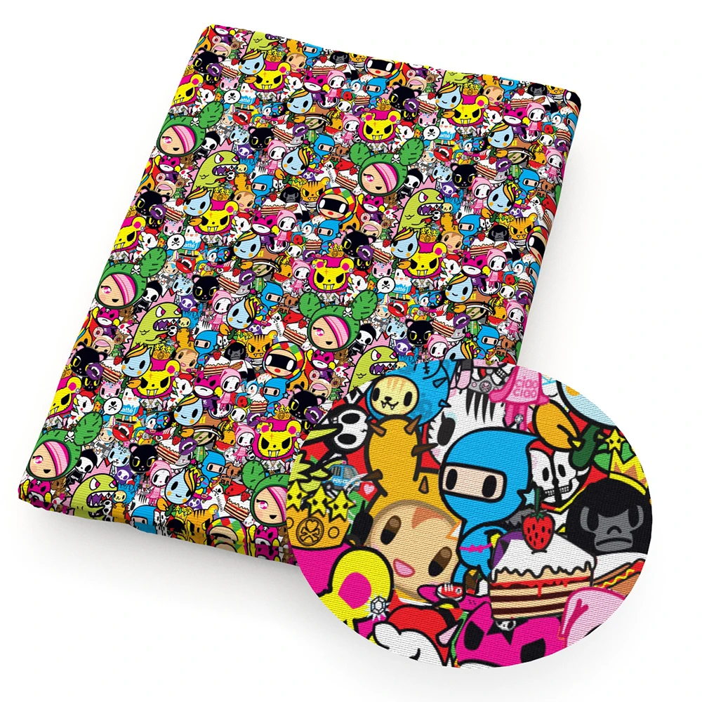 Половинная ткань из полиэстера и хлопка с мультяшным принтом единорога животных