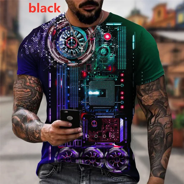 

Hot Sale Short Sleeve 3D Printed Rock T-shirt Fashion Casual Party Dj T Shirt