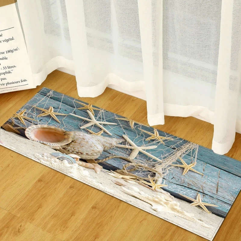 

3D длинный кухонный нескользящий коврик 6 мм, пляжный коврик для ванной, напольные коврики, абсорбирующий напольный коврик для гостиной, Деко...