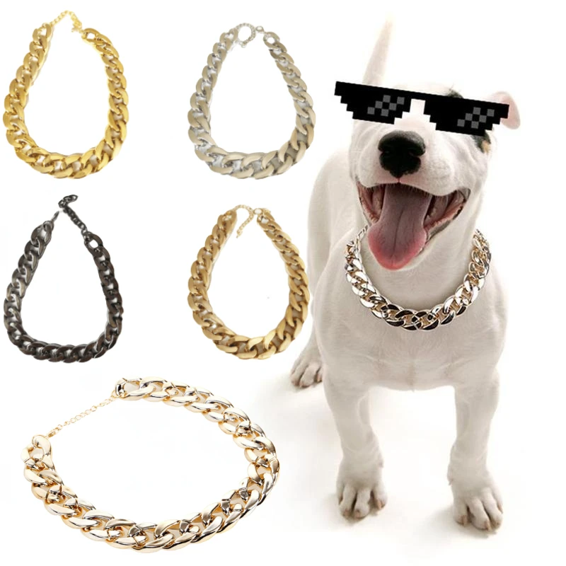 

Strong Metal Dog Chain Collars Steel Pet Choke Gold For Large Pitbull Bulldog Collar Collar Dogs Silver Show Trai M8Y8