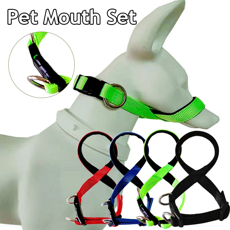 

Adjustable Muzzle Dog Halter Leader Belt Durable Anti-bite Muzzle For Dogs Puppy Training Anti Biting Stop Chew Mouth Harness