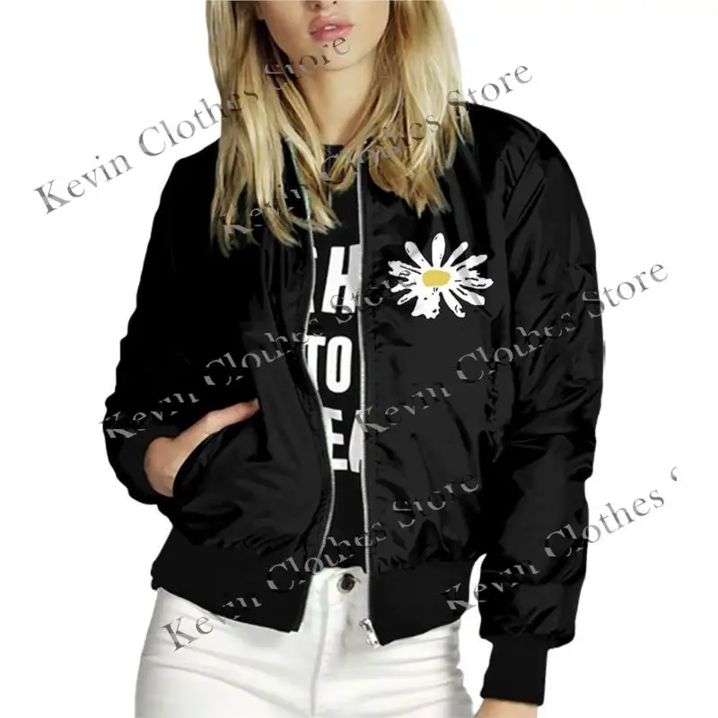 

Floral Print Windbreak Aviation Jumper Woman New Outerwear Women's Spring Coat Bomber Jackets Bombers Winter Cold Clothes Y2k