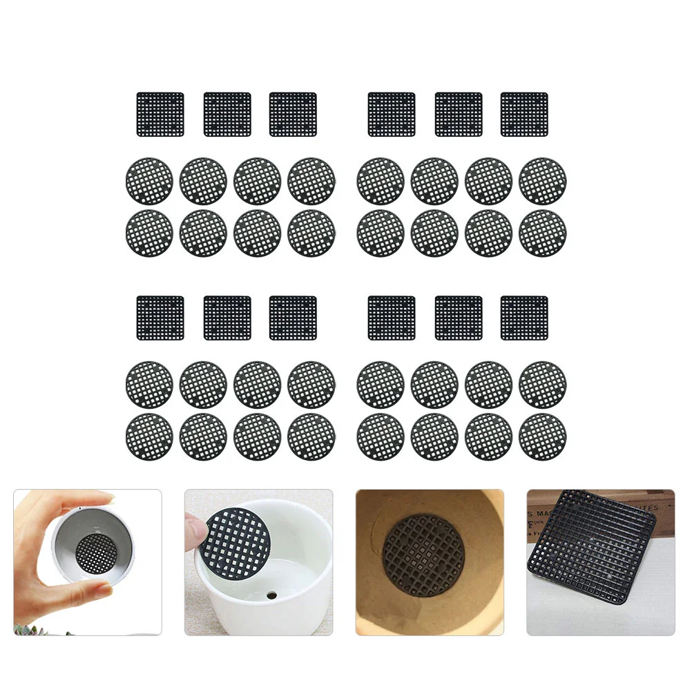 

120 Pcs Flower Pot Bottom Hole Mat Flowerpot Mesh Pad Plastic Tray Grid Base Cushion Pp
