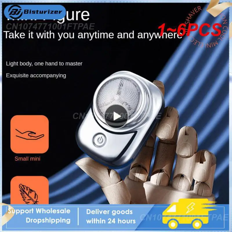 

1~6PCS Portable Electric Shaver Pocket Electric Razor For Men Wet Dry Face Beard Shavers Type-C Rechargeable Travel Home Razor