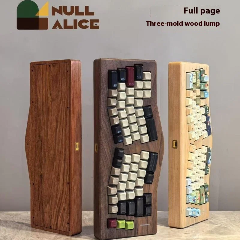 NULL × ALICE Деревянная клавиатура Barebones Kit Ореховый корпус Light Bar Alice Эргономичная