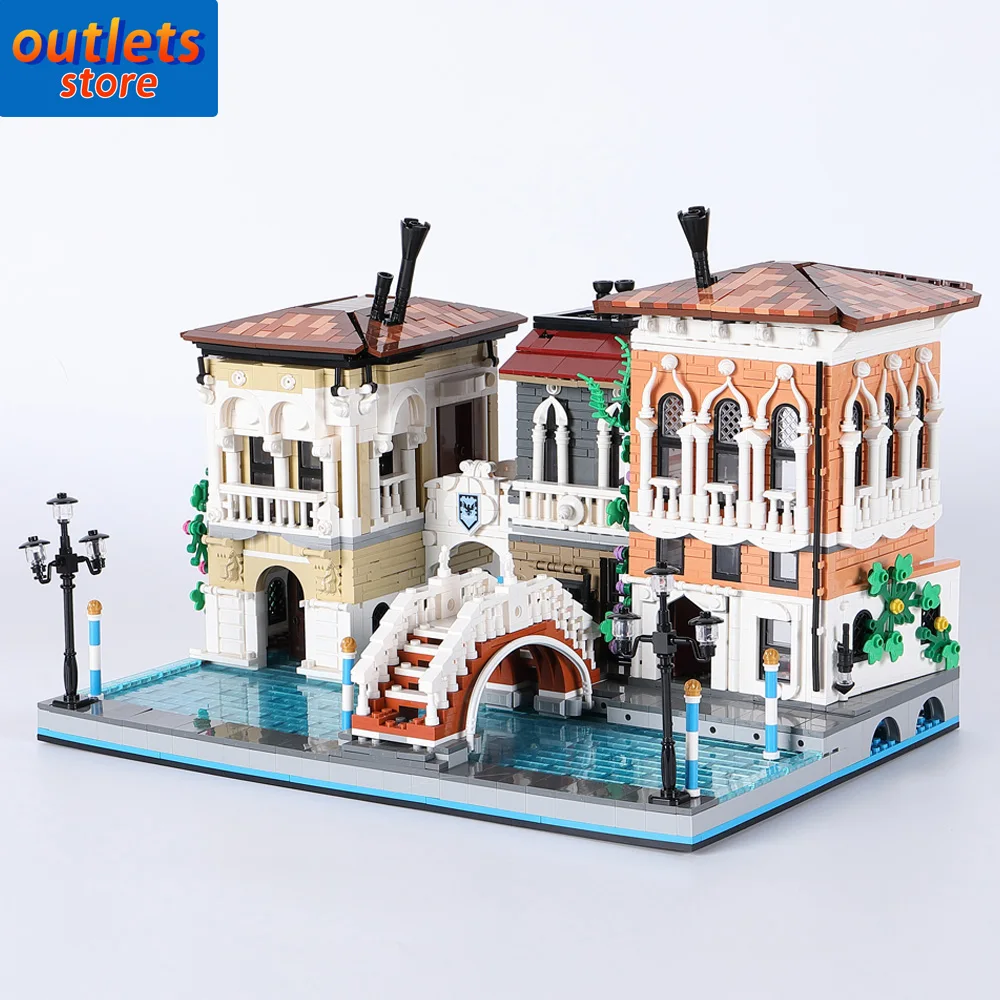 

Креативные экспертные идеи городская улица вид маленькая Венеция 89122 Moc модульный строительный блок модель дома игрушка подарок 3050 шт.