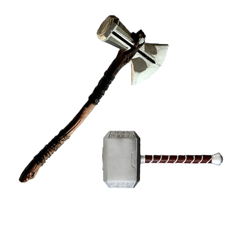 1: 1  Hammer Ax Weapons Cosplay Role Playing Movie  Thunder Assault Hammer Ax Stormbreaker Figure Model PLUTON Toy 73 cm
