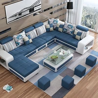 high quality l shape fabric corner furniture 12 seaters sectionals living room sofas