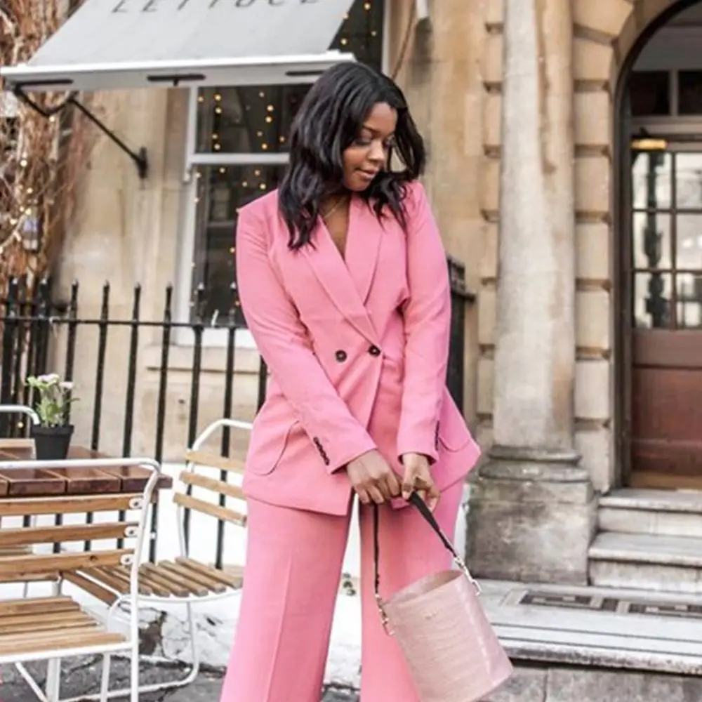 костюм женский 2023 Women Suits 2 Pieces Peaked Lapel Formal Double-Breasted Jacket Fashion High-Quality Office Ladies Blazer Se