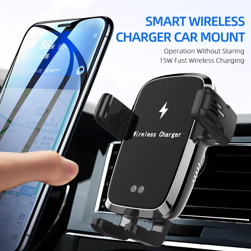 

15W Car Phone Holder Mobile for Car Holder Phone Stand Steady Fixed Bracket Support Infrared sensing Auto Grip Wireless charging