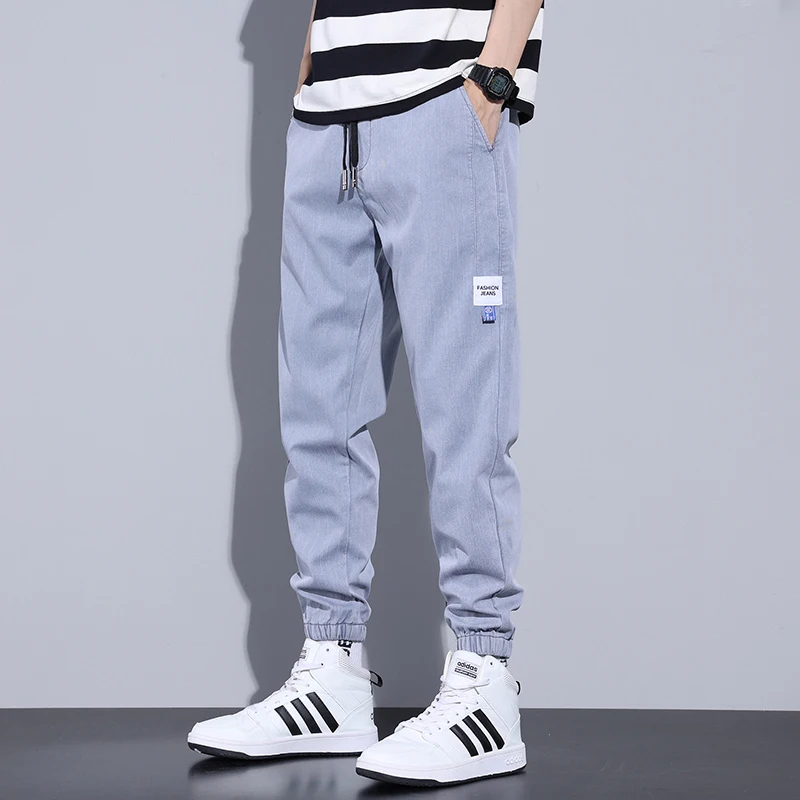 

Summer Baggy Harem Pants For Men Thin Casual Elasticity Soft Small Feet Fashion Brand Trousers Male Gray Blue Black