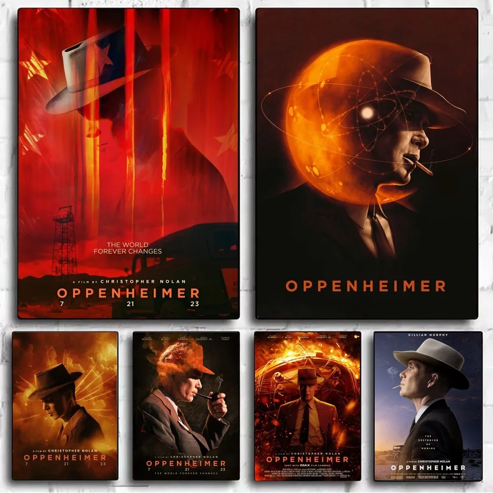 Постер O-Oppenheimer 2023 изящная Наклейка на стену для гостиной бара винтажная